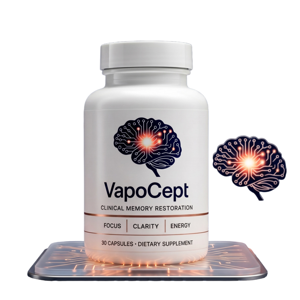 Bottle of VapoCept brain health supplement